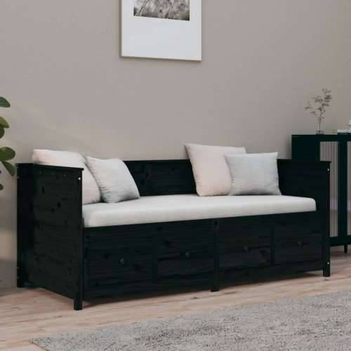 Dnevni krevet crni 100 x 200 cm od masivne borovine - Crna 100 x 200 cm Cijena