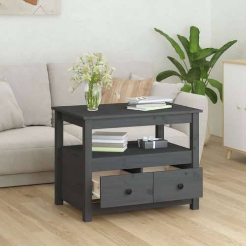 Stolić za kavu sivi 71 x 49 x 55 cm od masivne borovine - Siva 1 Cijena