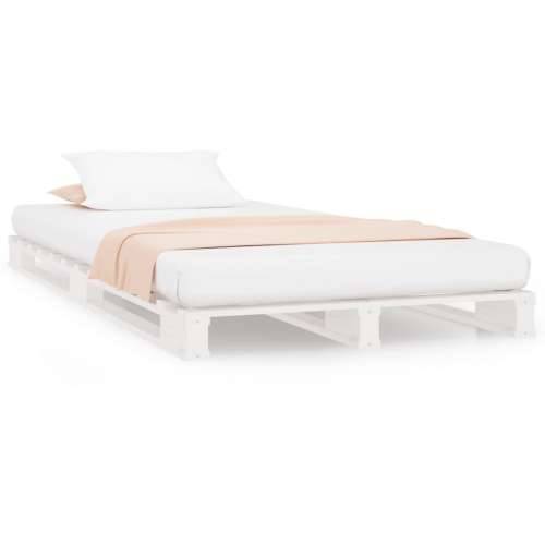 Krevet od paleta bijeli 75x190 cm od masivne borovine mali Cijena