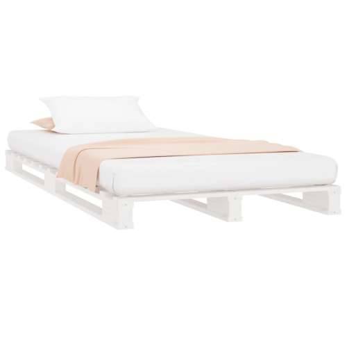 Krevet od paleta bijeli 90x190 cm od masivne borovine mali - Bijela 90 x 190 cm Cijena