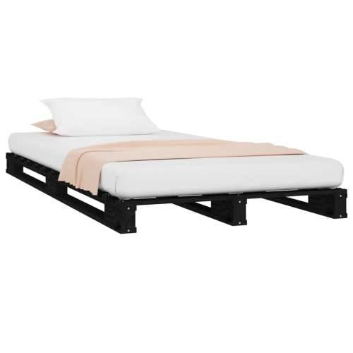 Krevet od paleta crni 90 x 190 cm od masivne borovine mali Cijena