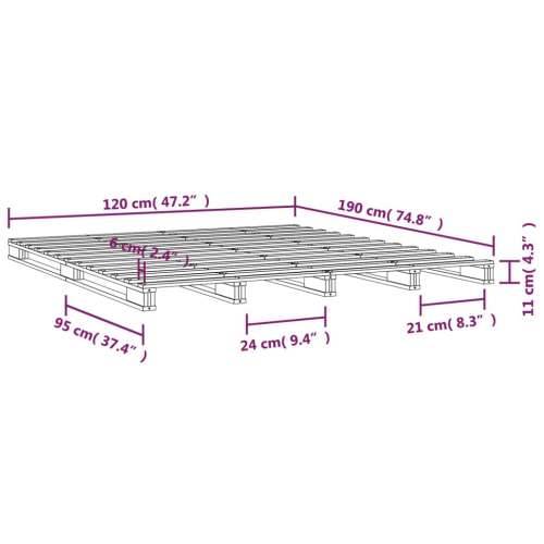 Krevet od paleta crni 120x190 cm od masivne borovine bračni Cijena