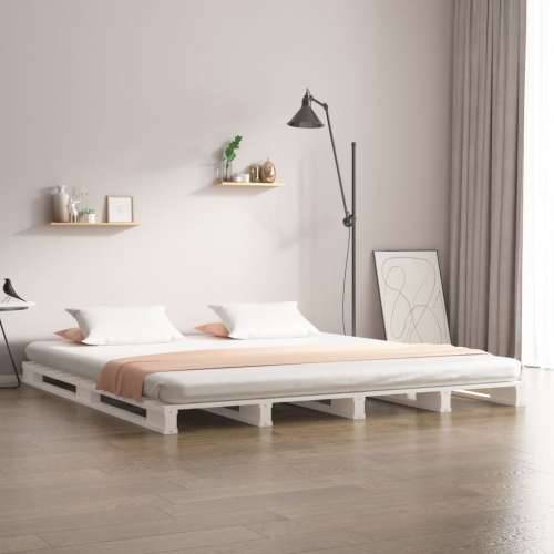 Krevet od paleta bijeli 140 x 190 cm od masivne borovine - Bijela 140 x 190 cm Cijena