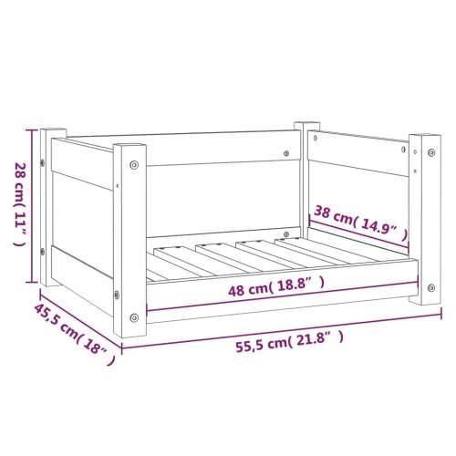 Krevet za pse 55,5 x 45,5 x 28 cm od masivne borovine Cijena