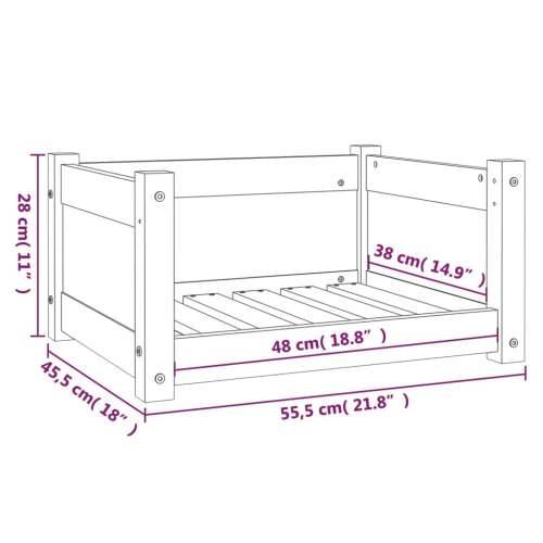 Krevet za pse bijeli 55,5x45,5x28 cm od masivne borovine - Bijela 55.5 x 45.5 x 28 cm Cijena