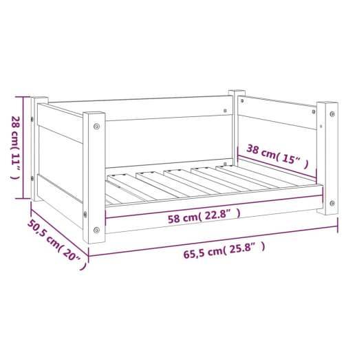 Krevet za pse 65,5 x 50,5 x 28 cm od masivne borovine Cijena