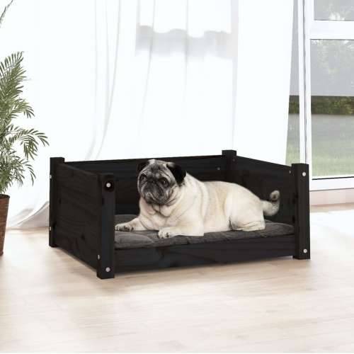 Krevet za pse crna 65,5 x 50,5 x 28 cm od masivne borovine - Crna 65.5 x 50.5 x 28 cm Cijena