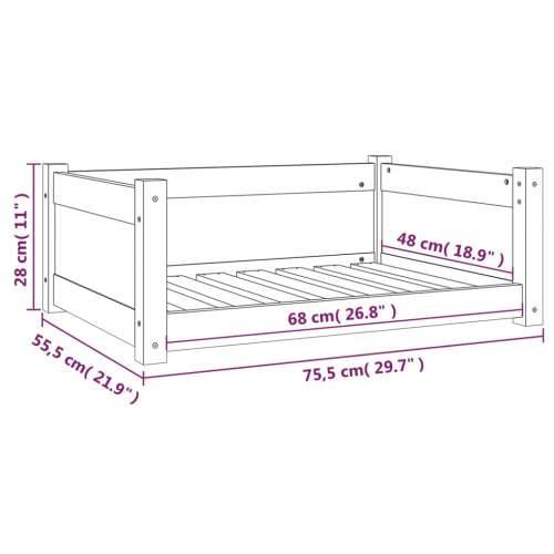 Krevet za pse 75,5x55,5x28 cm od masivne borovine Cijena