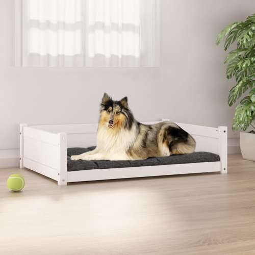 Krevet za pse bijeli 95,5x65,5x28 cm od masivne borovine Cijena