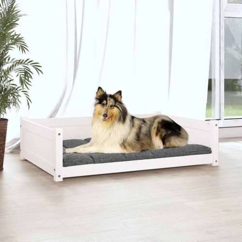 Krevet za pse bijeli 95,5x65,5x28 cm od masivne borovine - Bijela 95.5 x 65.5 x 28 cm Cijena