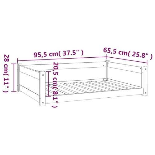 Krevet za pse bijeli 95,5x65,5x28 cm od masivne borovine - Bijela 95.5 x 65.5 x 28 cm Cijena