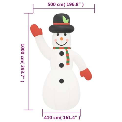 Božićni snjegović na napuhavanje s LED svjetlima 1000 cm Cijena