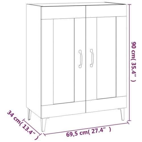 Komoda siva boja betona 69,5 x 34 x 90 cm od konstruiranog drva - Beton siva 1 Cijena