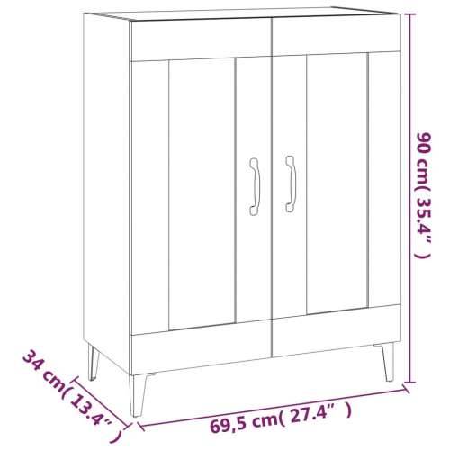 Komoda siva boja betona 69,5 x 34 x 90 cm od konstruiranog drva Cijena