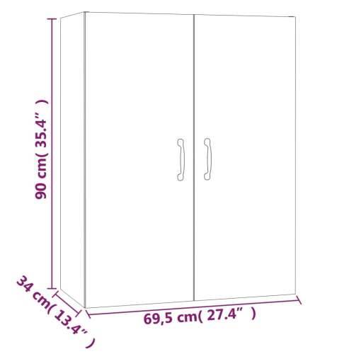 Viseći ormarić crni 69,5 x 34 x 90 cm od konstruiranog drva - Crna 1 Cijena