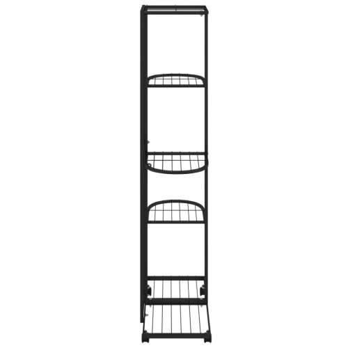 Stalak za cvijeće s 5 katova 44 x 23 x 100 cm crni željezni Cijena