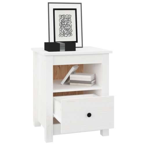 Noćni ormarići 2 kom bijeli 40 x 35 x 49 cm od masivne borovine - Bijela 2 Cijena