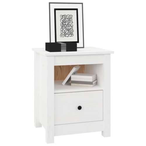 Noćni ormarići 2 kom bijeli 40 x 35 x 49 cm od masivne borovine - Bijela 2 Cijena