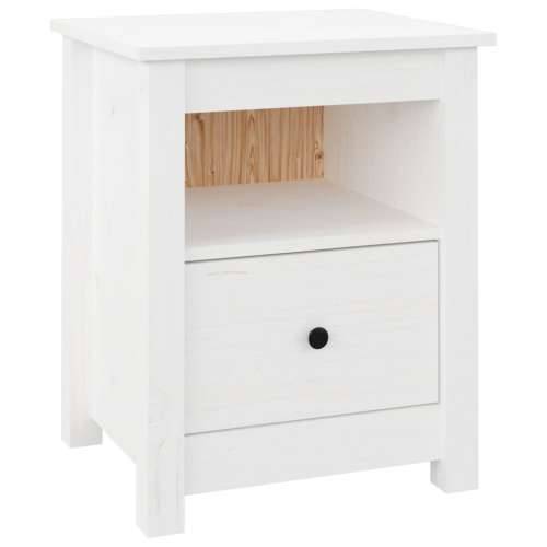 Noćni ormarići 2 kom bijeli 40 x 35 x 49 cm od masivne borovine - Bijela 2 Cijena