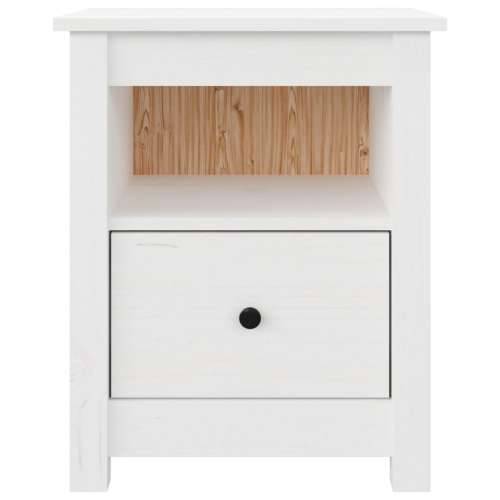Noćni ormarići 2 kom bijeli 40 x 35 x 49 cm od masivne borovine - Bijela 2 Cijena