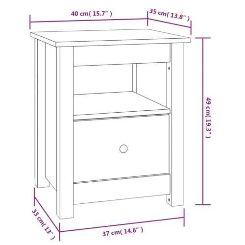 Noćni ormarići 2 kom bijeli 40 x 35 x 49 cm od masivne borovine - Bijela 2 Cijena