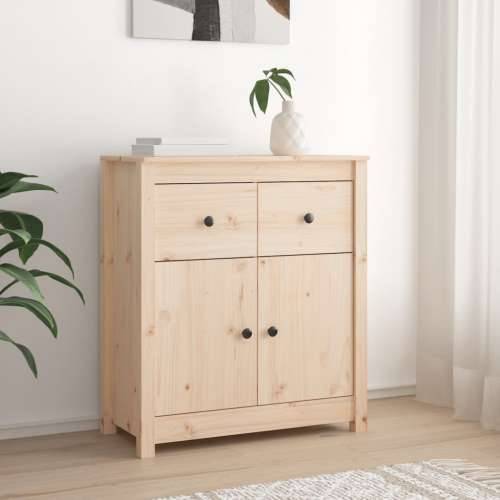 Komoda 70 x 35 x 80 cm od masivne borovine - Prirodna 1 Komoda s 2 vrata Cijena