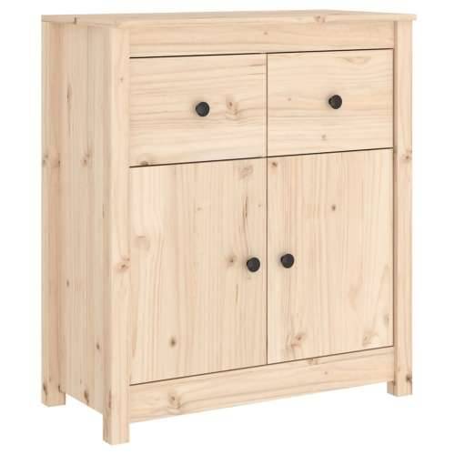 Komoda 70 x 35 x 80 cm od masivne borovine - Prirodna 1 Komoda s 2 vrata Cijena