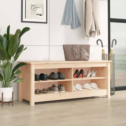 Klupa za cipele 110 x 38 x 45,5 cm od masivne borovine - Prirodna 1 110 cm Cijena