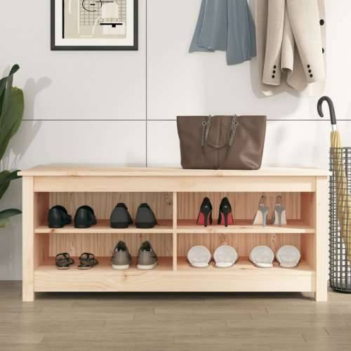 Klupa za cipele 110 x 38 x 45,5 cm od masivne borovine - Prirodna 1 110 cm Cijena