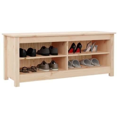 Klupa za cipele 110 x 38 x 45,5 cm od masivne borovine - Prirodna 1 110 cm Cijena