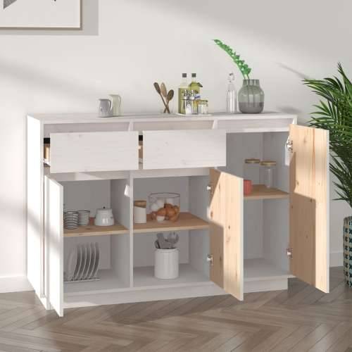Komoda bijela 110 x 34 x 75 cm od masivne borovine - Bijela 1 Cijena