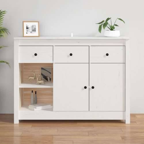 Komoda bijela 100 x 35 x 74 cm od masivne borovine - Bijela 1 Cijena
