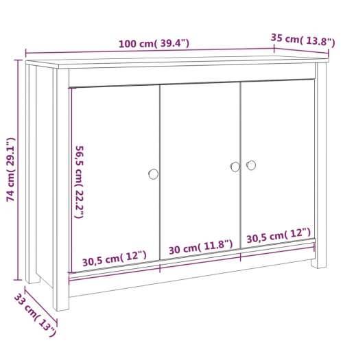 Komoda bijela 100 x 35 x 74 cm od masivne borovine - Bijela 1 Cijena