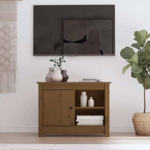 TV ormarić smeđa boja meda 70x36,5x52 cm od masivne borovine - boja meda 1 Cijena