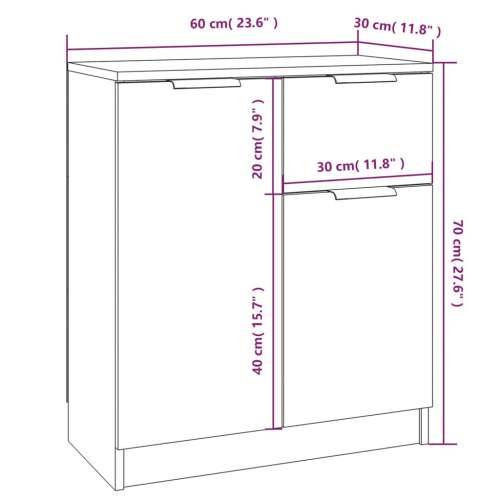 Komoda boja dimljenog hrasta 60x30x70 cm od konstruiranog drva - Dimljeni hrast 1 Cijena