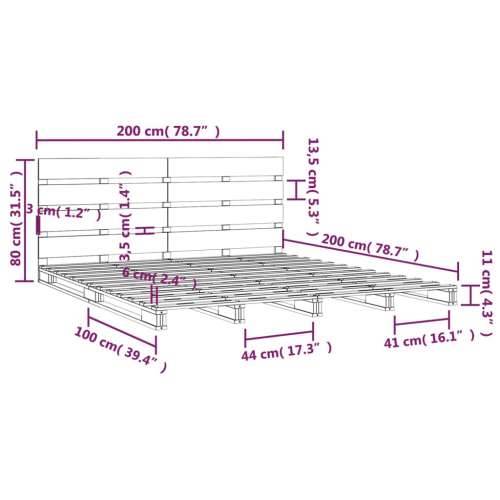 Okvir kreveta bez madraca bijeli 200x200 cm od masivne borovine - Bijela 200 x 200 cm Cijena