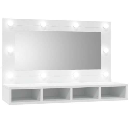 Ormarić s ogledalom i LED svjetlima bijeli 90 x 31,5 x 62 cm Cijena