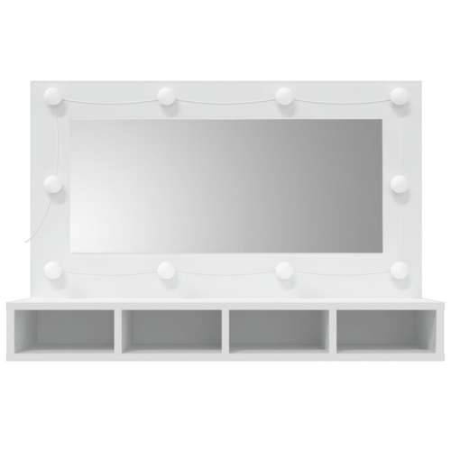 Ormarić s ogledalom i LED svjetlima bijeli 90 x 31,5 x 62 cm - Bijela 1 Cijena