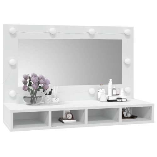Ormarić s ogledalom i LED svjetlima bijeli 90 x 31,5 x 62 cm - Bijela 1 Cijena