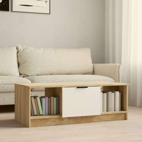 Stolić za kavu bijeli i hrast 102x50x36 cm konstruirano drvo - Bijela i boja hrasta sonome 1 Cijena