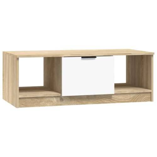 Stolić za kavu bijeli i hrast 102x50x36 cm konstruirano drvo - Bijela i boja hrasta sonome 1 Cijena