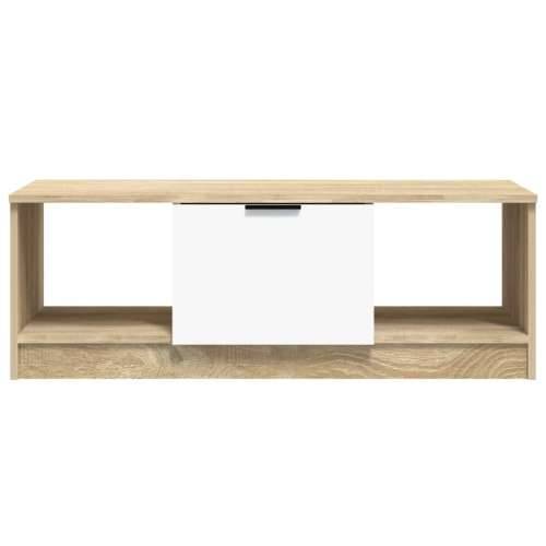 Stolić za kavu bijeli i hrast 102x50x36 cm konstruirano drvo - Bijela i boja hrasta sonome 1 Cijena