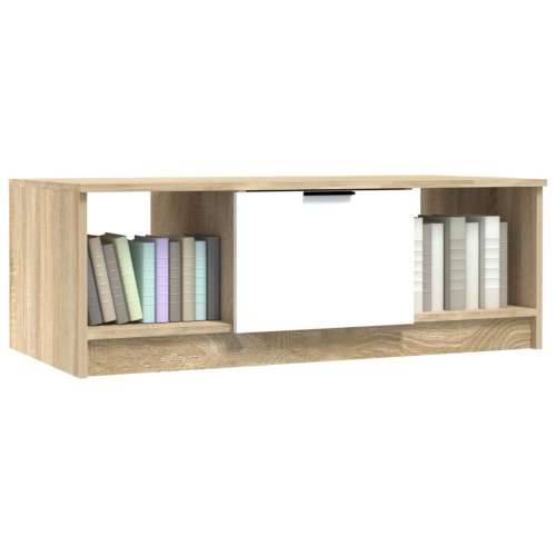 Stolić za kavu bijeli i hrast 102x50x36 cm konstruirano drvo - Bijela i boja hrasta sonome 1 Cijena