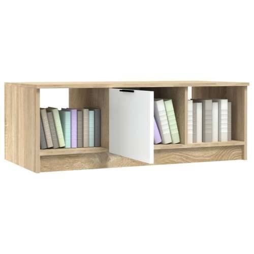 Stolić za kavu bijeli i hrast 102x50x36 cm konstruirano drvo - Bijela i boja hrasta sonome 1 Cijena