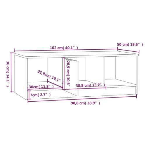 Stolić za kavu bijeli i hrast 102x50x36 cm konstruirano drvo - Bijela i boja hrasta sonome 1 Cijena