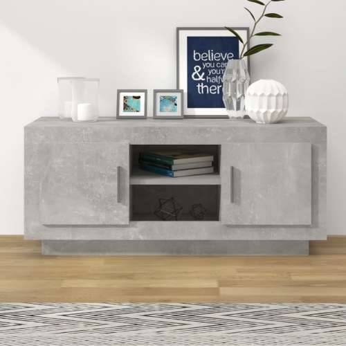 TV ormarić boja betona 102x35x45 cm od konstruiranog drva - Beton siva 1 Cijena