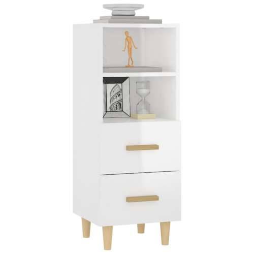 Komoda sjajna bijela 34,5x34x90 cm od konstruiranog drva - Visoko sjajno bijela 1 Cijena
