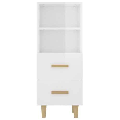 Komoda sjajna bijela 34,5x34x90 cm od konstruiranog drva - Visoko sjajno bijela 1 Cijena