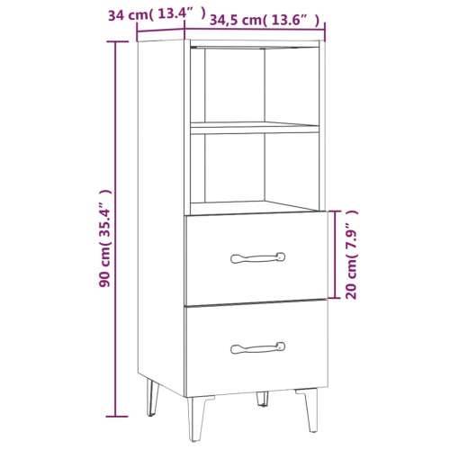 Komoda sjajna bijela 34,5x34x90 cm od konstruiranog drva - Visoko sjajno bijela 1 Cijena