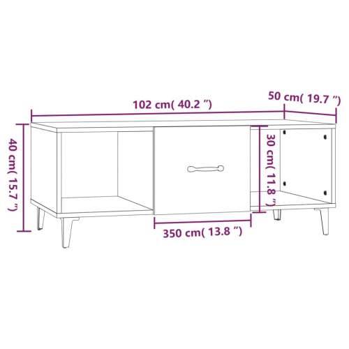 Stolić za kavu boja betona 102x50x40 cm konstruirano drvo - Beton siva 1 Cijena